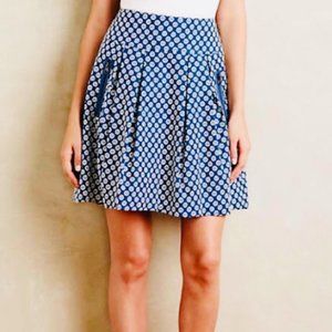 Anthropology Maeve Navy/White Skirt Size 6